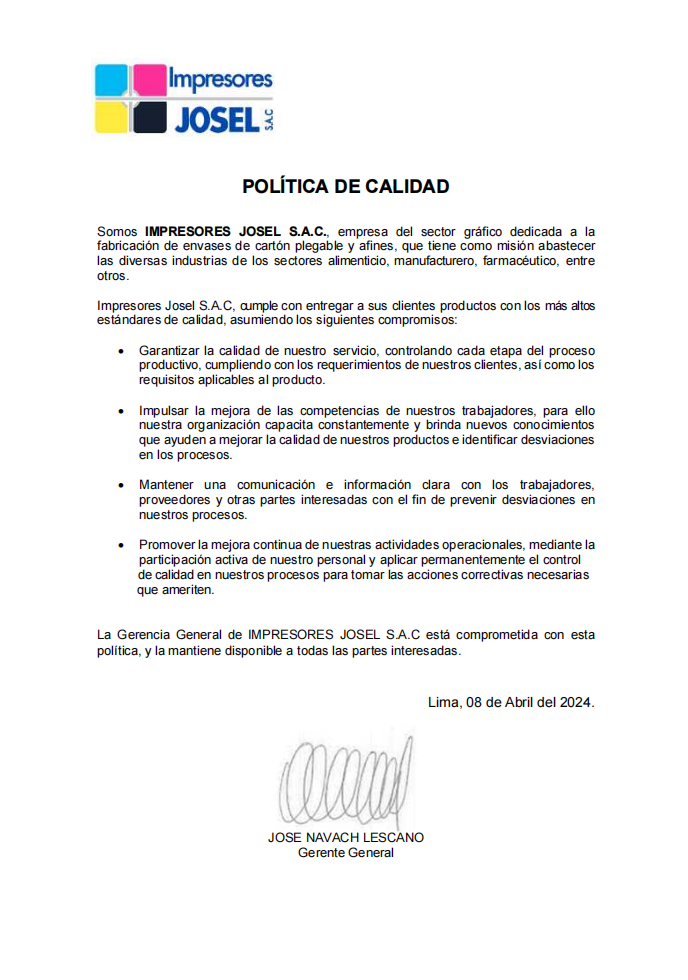 Política de Calidad